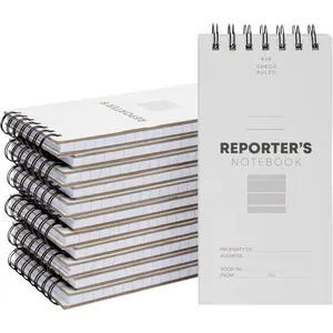 12 Reporters Notebook, Spiral Note Pad for Journalist, Detective (70 Sheets/140 Pages Per Book, 4x8 In)