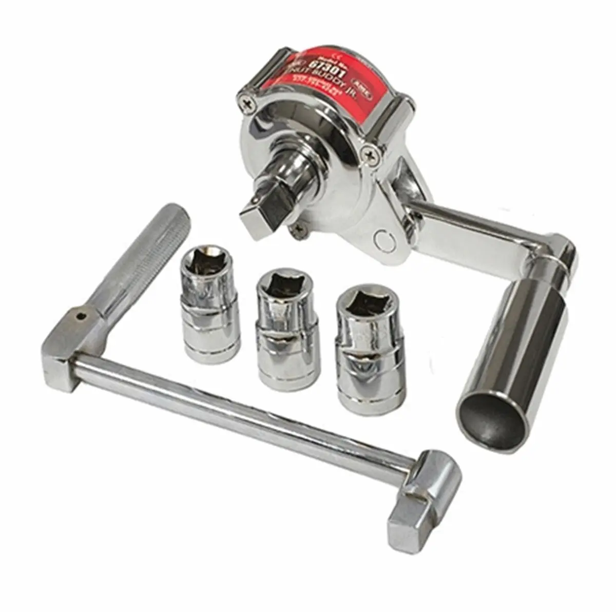 212 MAIN Nut Buddy Junior Tire Repair Tool - 18:1 Gear Ratio, 885 ft. lbs. Rated Output Torque, 6 lbs, 3 Sockets, Wheel Nuts Tool for Automotive & Motorcycle Repair