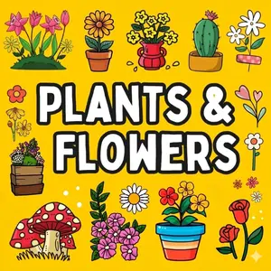 Summer Spring Gift Bold and Easy Flowers & Plants Coloring Book: 51 Big and Simple Designs for Adults, Seniors, and Kids