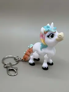3D Printed Unicorn Keychain Backpack Clip - Adorable 3D Printed Design with Sturdy Clip for Backpacks, Purse & Keys