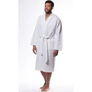 Turquaz Knit Diamond Luxury Kimono Bathrobe Men White