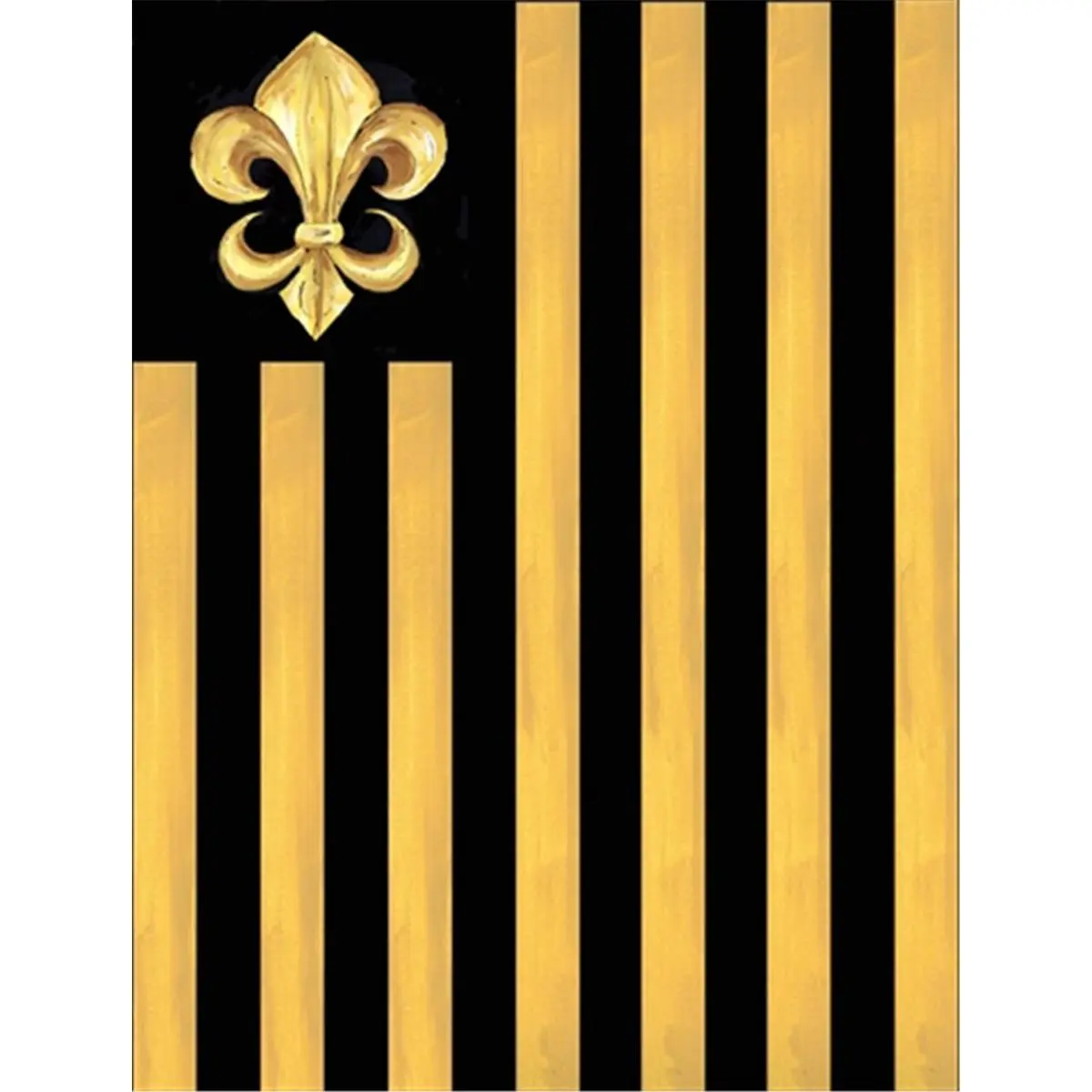 CAROLINE'S TREASURES Black and Gold Fleur de Lis Nation House Flag, Heavyweight Polyester Canvas Decorative Banner, Weatherproof, 28x40 in. Boating Outdoor Decor Flag, Flags