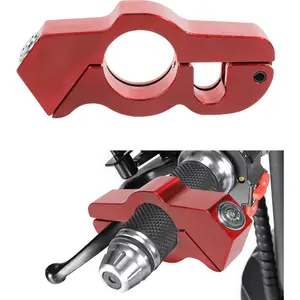 🔥 Heavy Duty Motorcycle Lock 🔒 | Anti-Theft Bike Handlebar Security Brake Lever Lock | Universal Fit for Scooter, Bicycle Accessories | Red