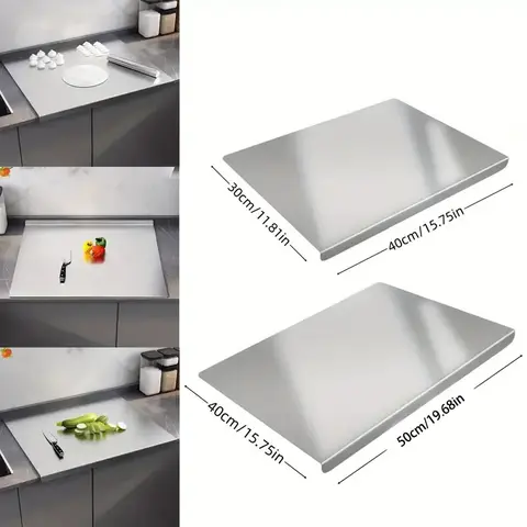 Stainless Steel Cutting Board Durability, Double Sided 304 Stainless Non StickChopping Cutting Board for Meat Fruit &Vegetable, Durable Chopping Board, Kitchenware, Lightweight