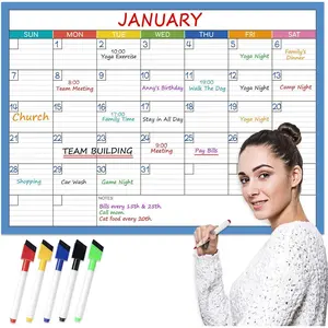 Large Dry Erase Calendar for Wall, 40" by 27.5", Monthly Calendar Whiteboard,  & Erasable, -Month Large Calendar Whiteboard for Wall, Suitable for Dry Erase Wall Calendar for , Office, Classroom.