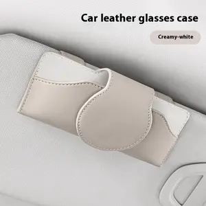 Car Sun Visor Glasses Holder Case – Magnetic Leather Sunglasses Clip Organizer for Car, Scratch-Resistant Eyeglass Storage Box, One-Hand Access Universal Auto Accessories