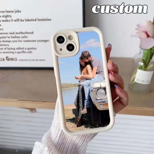 IPhone 12–17 family photo custom “Sky Eye” gradient phone case — exclusive drop-proof case for dad and mom