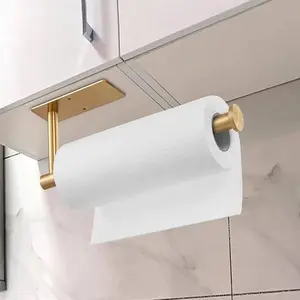 Self-Adhesive Cabinet Napkin Holder, No Drilling Required, Stainless Steel Roll Dispenser, Space-Saving Rustproof Design for Kitchen & Bathroom, Paper Towel Holder