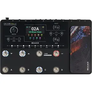 MOOER GE150 Max Li Battery Powered Guitar Amp Modelling Multi Effects 8-Footswitch Floor Guitar FX Processor with XLR stereo output, OTG Audio Recording, CTRL Mode, Flexible Stage Pedal