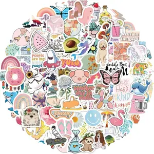 200Pcs Water Bottle Stickers for Kids, Cute Stickers for Water Bottles, Vinyl Waterproof Aesthetic Laptop Sticker Pack Classroom Prizes Skateboard for Kids Teens Girls Students (Cute-200pcs)