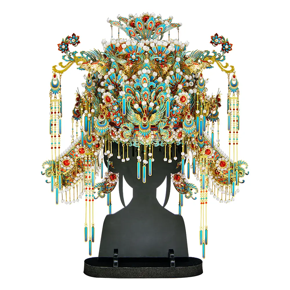 Piececool Advanced 3D Metal Puzzle - Kingfisher Phoenix Tiara (Phoenix Diadem Look), Durable Metal Build, Intricate Details, Oriental Decorative Cube with Cultural Symbolism, Mindful Leisure Stress Relief Activity for Expert Art Enthusiasts