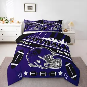 Football Bedding Set Boys Girls Rugby Sports Comforter Set Sports Themed Women Men Duvet Quilt Bedroom Decor