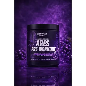 Ares' High-Stim Pre-Workout Formula (Grape Annihilation) - Fitness Supplement for Focus and Muscle Support