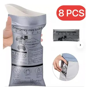 700ml Disposable Travel Toilet Bag – No-Spill with Solidifier Gel for Cars Trucks & RVs – Unisex Leak-Proof Emergency Urinal for Adults & Children – 8/16Pack