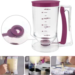 Pancake Batter Dispenser With 100 Cake Cups, Batter Separator Bakeware Pancake Maker with Measuring Label, Kitchen Baking Tool for Perfect Pancakes, Cupcake, Cream, Waffle, Muffin Mix, Cake & Crepe