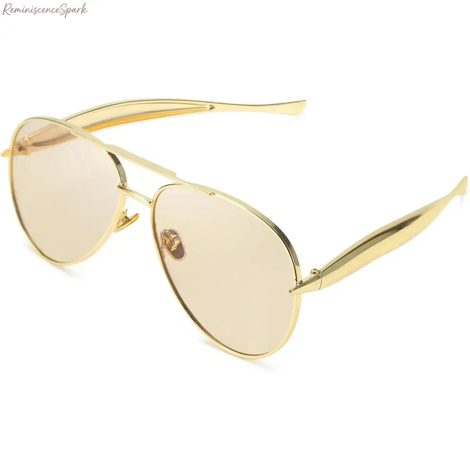 Unisex Classic Gold Metal Aviator Sunglasses - Lightweight Frame, UV400 UV Prevention, Designer Fashion Shades, Premium Eyewear for Influencers, Streetwear Matching, Instagram Photoshoots (Sports & Outdoor Use)