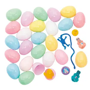 Colorful Pastel Toy-Filled Plastic Easter Eggs - 24 Pc. for Celebrations