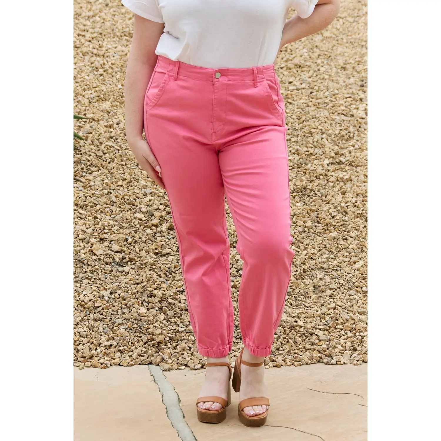 RISEN Caroline Full Size High Waisted Jogger Jeans