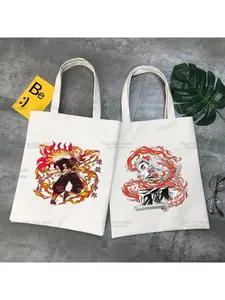Demon Slayer Anime Rengoku Kyoujurou Mugen Train Shopping Bag Handbag Eco  Recycle Bag Reusable Tote Custom