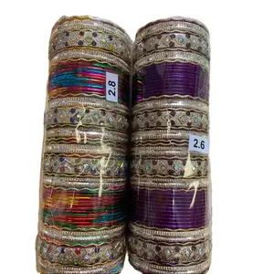 #BS-multi & BS-Falsa Traditional Bridal Bangle Set – Multicolor & Purple