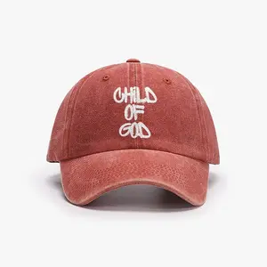 Child Of God Washed Cap, Aesthetic in Cotton Denim, Adjustable & USA Made, Daily Casual Outdoor
