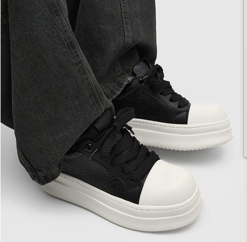 Cheat Code Height Boost: Black & White Platform Sneakers