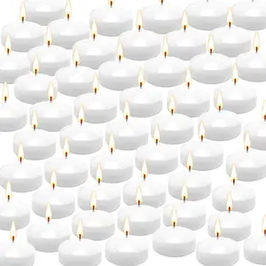 50 Floating Candles, -Free and odorless,  continuously for 5-6 Hours, White, 2-inch Floating Candles, Suitable for Valentine's Day, Weddings, Holidays,  Decoration......