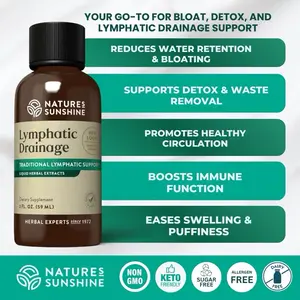 Nature's Sunshine Lymphatic Drainage Support Supplement - Herbal Extracts for Detoxification, Reduces Puffiness & Bloating, Supports Energy & Skin Health - Healthcare, Natural, Fitness Dietary Edible