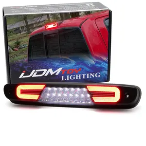 iJDMTOY Black-Out Smoked Lens C-Shape Ring Full LED High Mount Third Brake/Clearance Light Assembly For 2007-2014 Silverado/Sierra 1500 2500 3500, 2009-2010 H3T