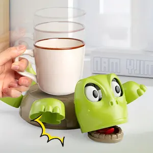 Funny Turtle Coaster, & Plastic Cup Mat, Playful Design Prank Game Accessory, Novelty Turtle Themed Gift for Daily Use