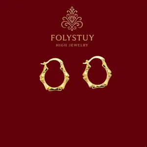 【FOLYSTUY(C45)】Graceful Bamboo Joint Earrings: Delicately Crafted with Intricate Nodes, Exuding a Serene and Natural Elegance