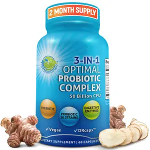 Vegan Probiotic and Prebiotic with Digestive Enzymes for Women & Men's Gut Support