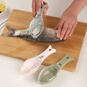 Fish Scaler with Lid, Manual Fish Scaler Remover, Ergonomic Fish-Shaped Peeler Scraper, Kitchen No-Splash Fish Scaling Tool#GLOBAL PIC
