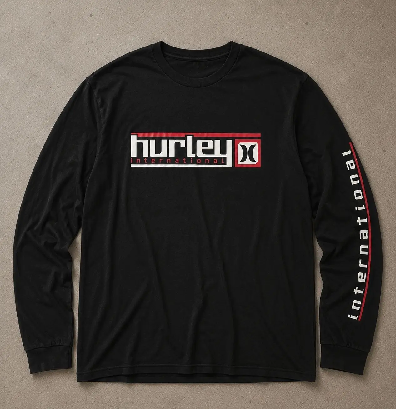 Vintage 2000s Hurley Surf Black Longsleeve Y2K, Hurley Men's Black Long Sleeve Tee