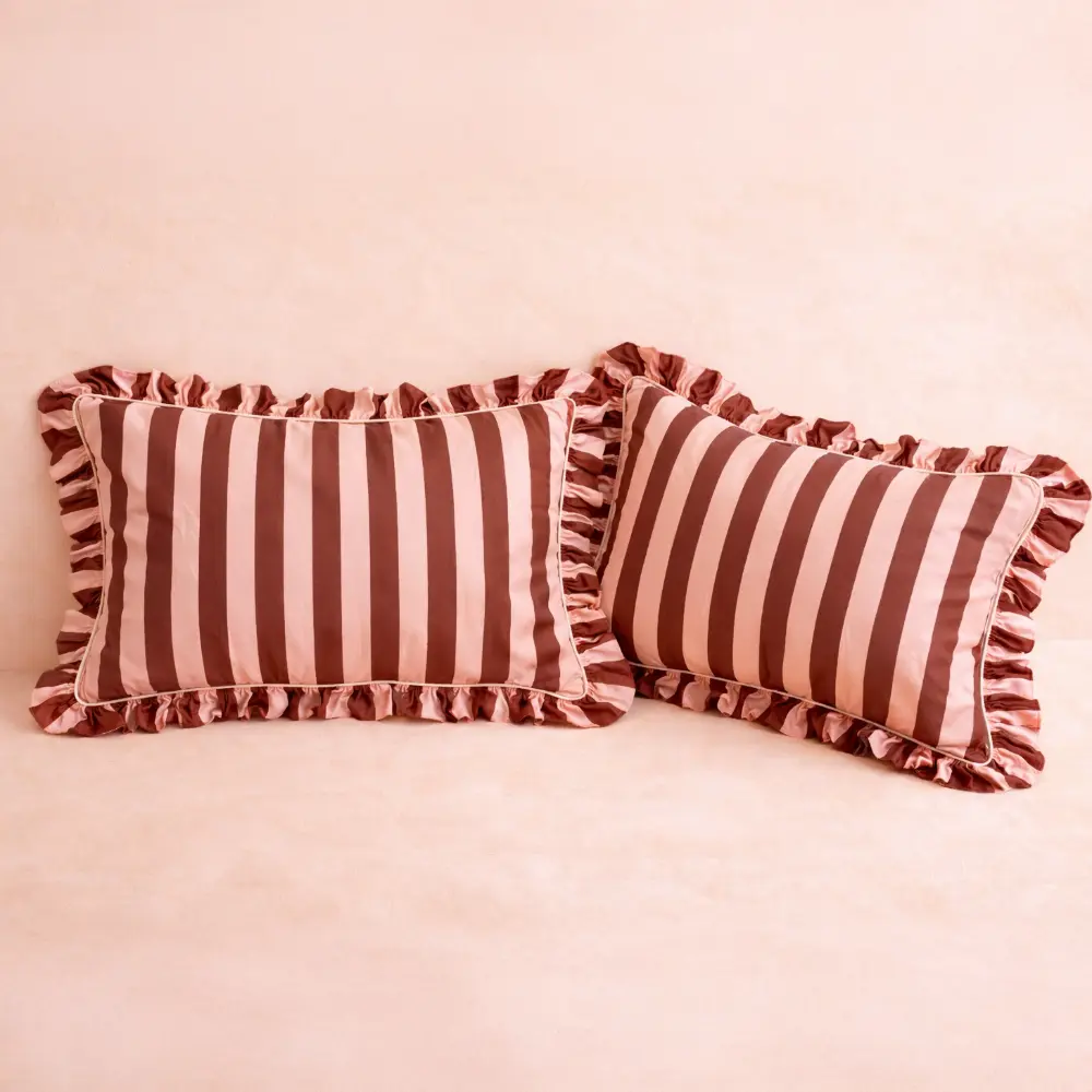 Desert Rose Stripe Eucalyptus Pillowcase Set (2)