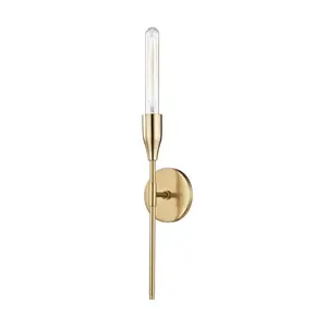 Tara Tubular Wall Sconce - Contemporary Torchiere Design in Aged Brass, Old Bronze, or Polished Nickel
