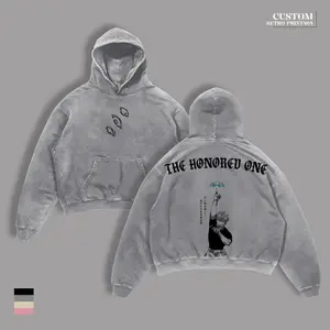 Retro Heavy Gojo Satoru “The Honored One” Jujutsu Kaisen Anime Double Printed Vintage Oversized Washed Tee T-Shirt & Hoodie, Unisex Heavyweight Anime Manga Streetwear, Gift for Anime Fans