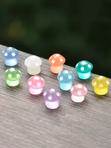 30pcs Magical Glow-in-the-Dark Mini Mushrooms, A Variety Of Colors Are Randomly Matched, Multi-functional Resin Decorations For Fairy Gardens, Crafts And Decorations, Gifts For Friends, Family, Partners, Holiday Gifts, Decorative