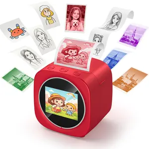 AI Sticker Printer for Kids Ages 3+: Mini Thermal Label Maker with 2.4" HD Screen, 6 Art Modes & 10 Paper Rolls, No Ink Needed DIY Craft Toy for Birthday Party, School Art Project, Travel