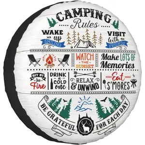 Camping Rv Camper Spare Tire Cover - Universal Weatherproof Wheel Protectors for Trailer Rv SUV  Travel  (14 inch)