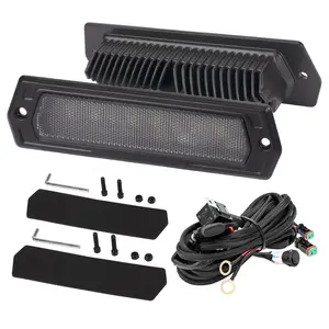JIEPENG 2PCS 120W Flush Mount LED Pods - CREE Offroad Lights with 120W Power, Honeycomb Lens Flood Diffusion Beam, Aluminum Housing, High Brightness, Easy-Install Wiring Harness Kit for Truck, UTV (Off Road Accessories)