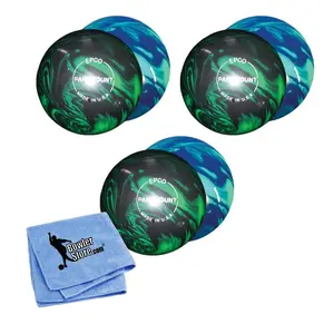EPCO Duckpin Bowling Balls- Marbleized Glow - Green & Black (4 7/8 inch - 3lbs 8oz) - 3 Balls