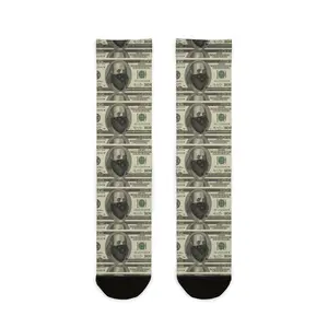 Money Print Socks | Novelty Dollar Bill Pattern Crew Socks