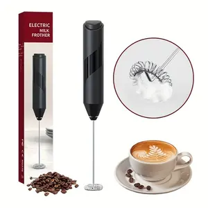Handheld electric milk foam machine, 14000rpm high-energy motor, high-speed delivery, 9cm short stick design, one-key operation and easy to clean, powered by 2 AA batteries, suitable for coffee, matcha/sauce, Handheld Beverage Mixer, Milk Frother Handheld