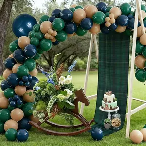 152 count Tartan Plaids Decorations  Shower Bear Balloons Garland Arch Kits Preppy Bear Plaid Balloons for  Shower Party Wedding Birthday Christmas Decorations(Dark)