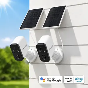 NKccnur  Solar Wireless Security Camera Outdoor, Solar Powered WiFi Home Surveillance Camera with AI Motion Alert, Color Night Vision, 2-Way Audio, IP66 Waterproof, Cloud Storage