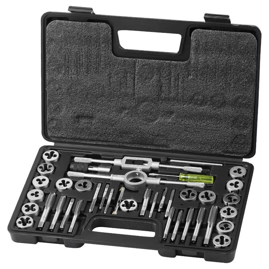 VEVOR Tap and Die Set, 116 - Piece Include Metric and SAE Size, Bearing Steel Taps and Dies, Essential Threading Tool for Cutting External Internal Threads, with Complete Accessories and Storage CaseVEVOR Super Brand Day