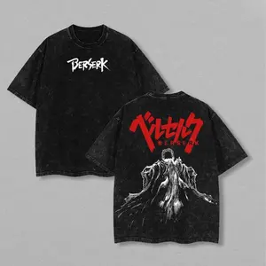 valentine shirts Guts Berserk Washed Tee – Anime Oversize T-Shirt