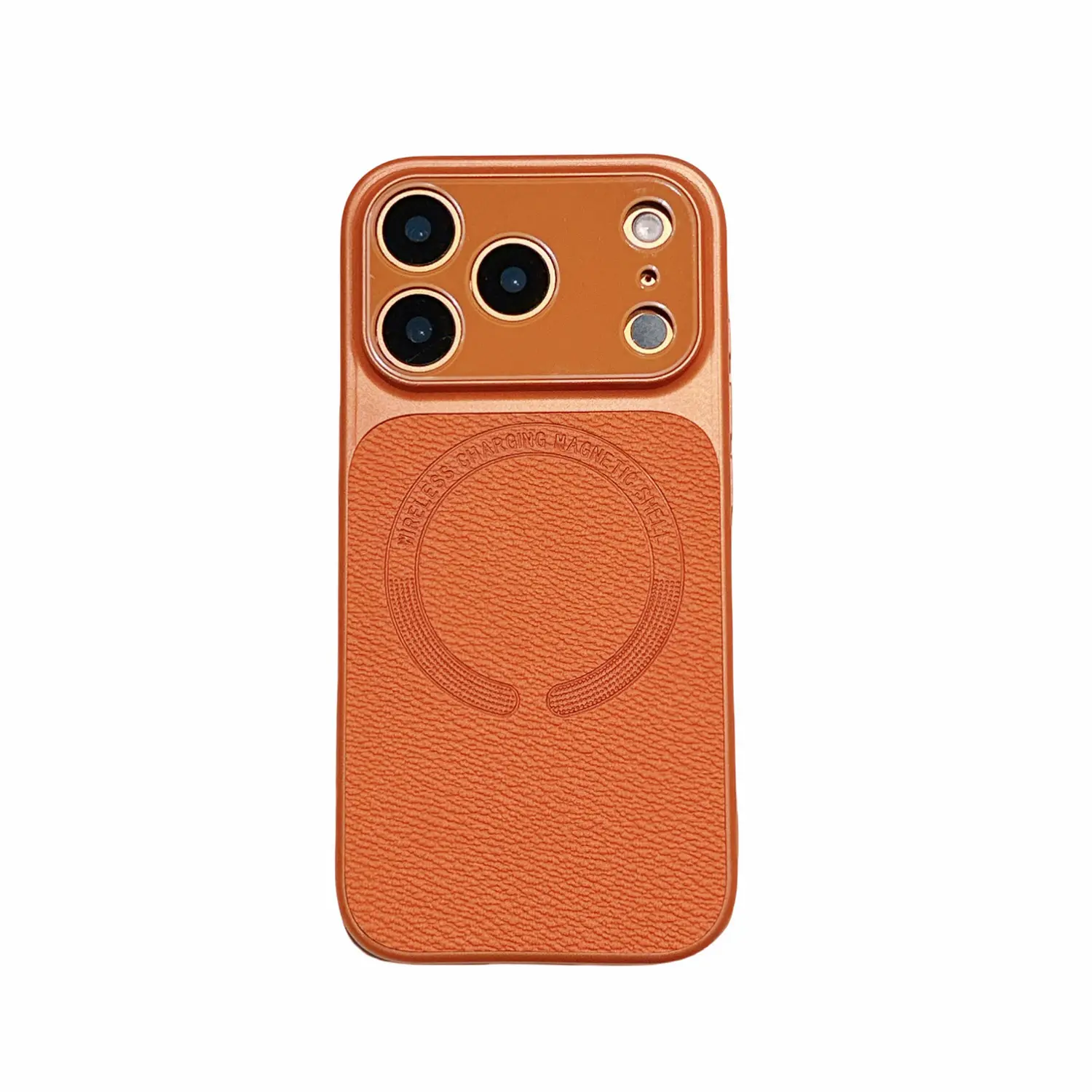 Magnetic Leather Texture Phone Case with Large Lens Frame