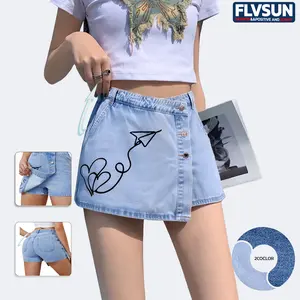 Flvsun-Women's Heart Pattern Valentines ShortsSingle Breasted Womenswear Bottom jean shorts sweat shorts baggyjorts